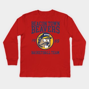 Beacon Town Beavers Basketball Team Kids Long Sleeve T-Shirt